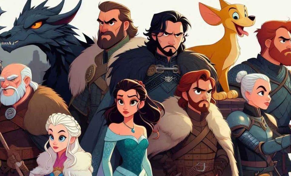 personajes de juego de tronos estilo disney