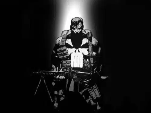 ilustración de frank castle/the punisher en los cómics (marvel).