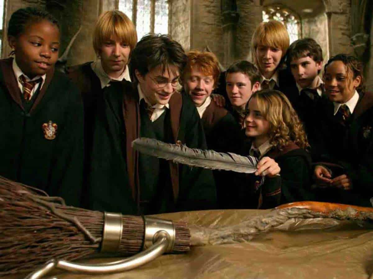 Daniel Radcliffe, Emma Watson y Rupert Grint en fotograma de Harry Potter y el prisionero de Azkaban