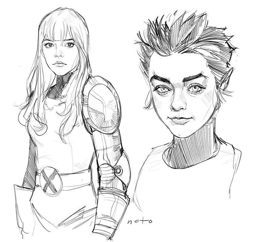 diseños de anya taylor-joy y maisie williams como magik y wolfsbane en 'x-men: new mutants'