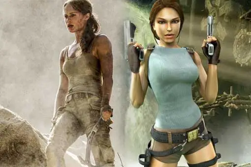 tomb raider actriz vs videojuego