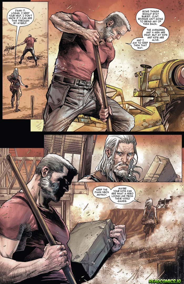 página de el viejo ojo de halcón (old man hawkeye)