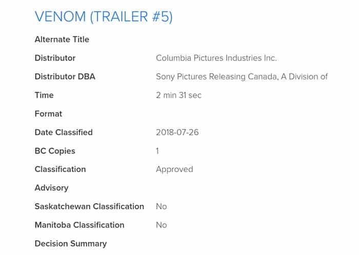El tráiler clasificado de Venom