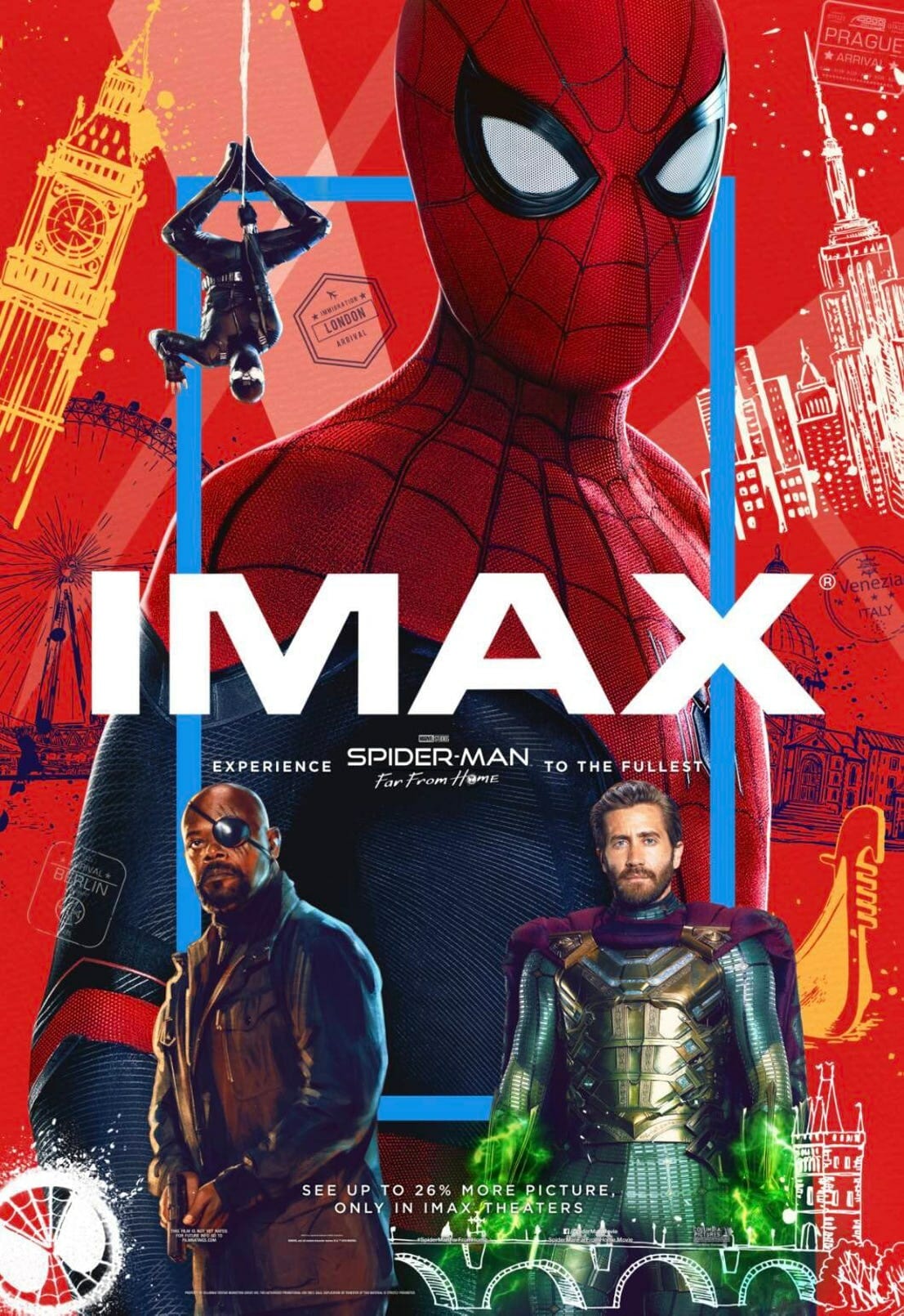 Spiderman lejos de casa IMAX presenta un nuevo póster