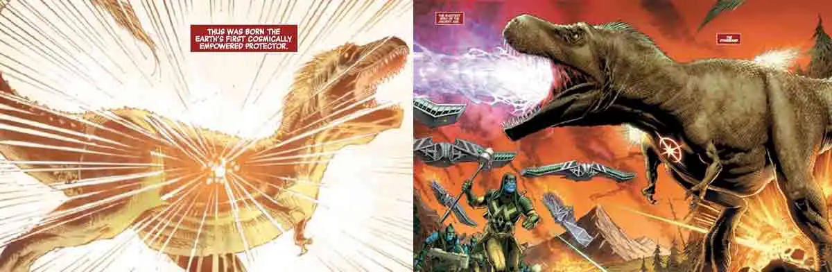 marvel confirma que el primer superhéroe fue un dinosaurio