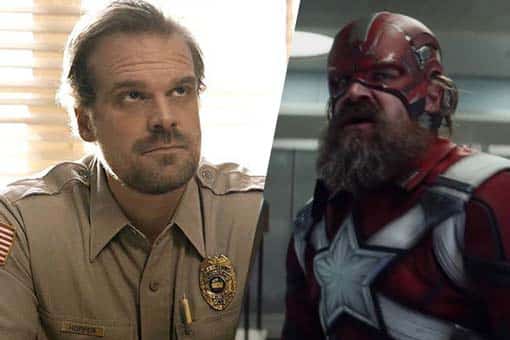 david harbour dice que 'no puede comparar' su personaje de viuda negra con hopper