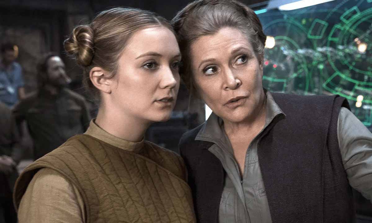 star wars: el ascenso de skywalker. billie lourd hizo de leia en algunas escenas