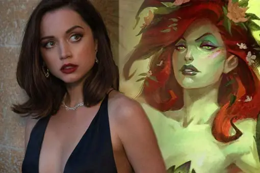 espectacular fan art de ana de armas como hiedra venenosa (poison ivy)