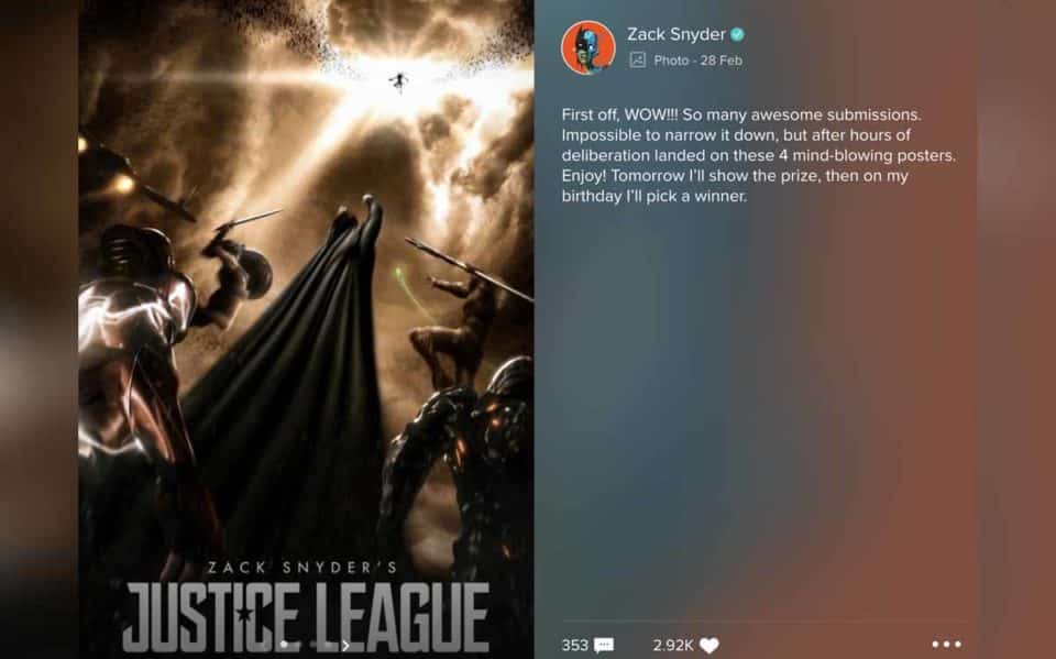 liga de la justicia: zack snyder lanzó varios posters de su "snyder cut"