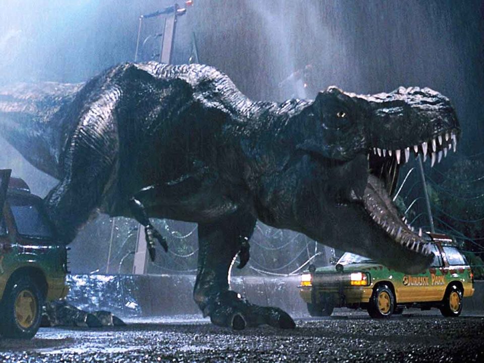 ¿por qué no incluyeron la famosa escena del t-rex en parque jurásico (1993)?