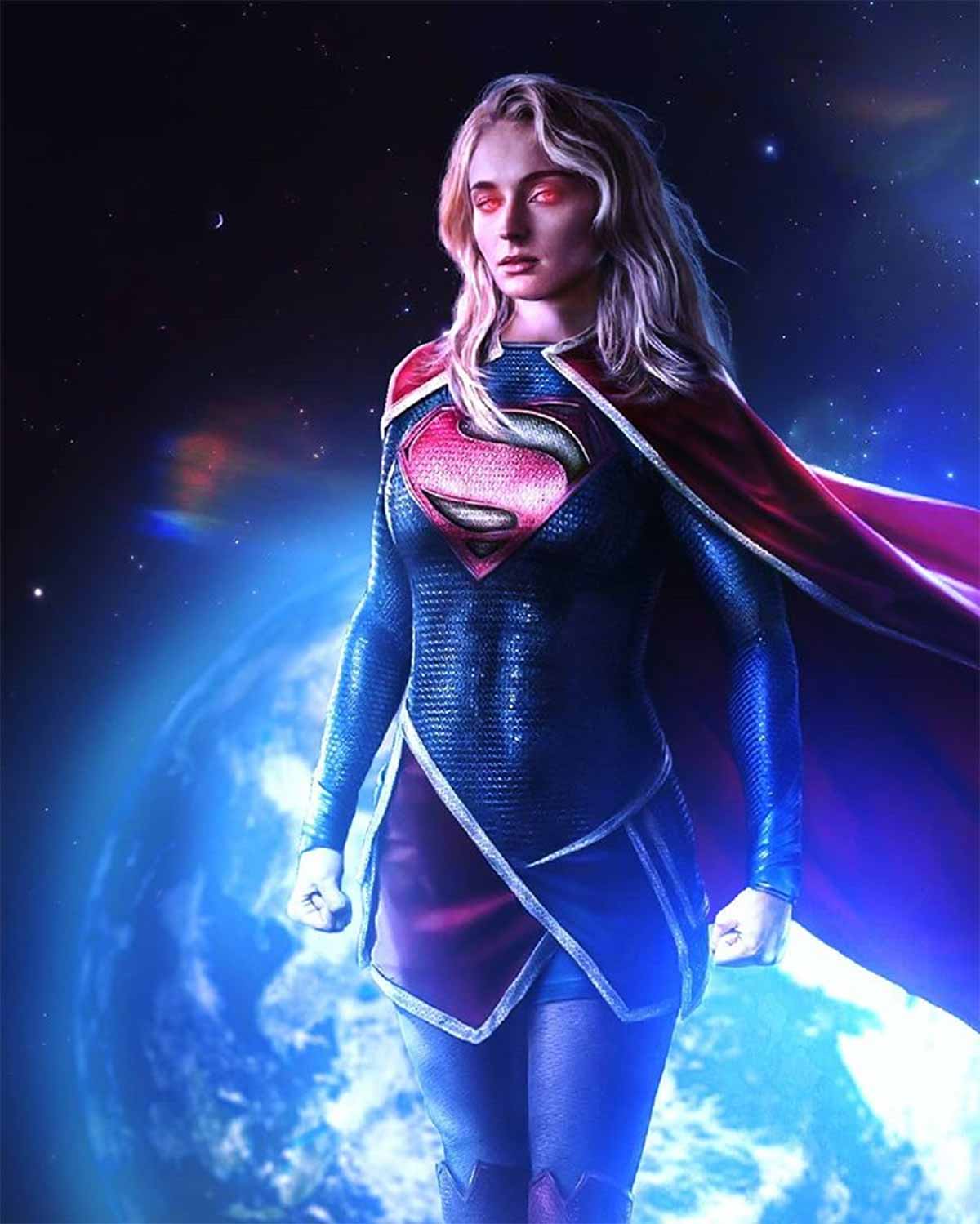 fan art de sophie turner como supergirl