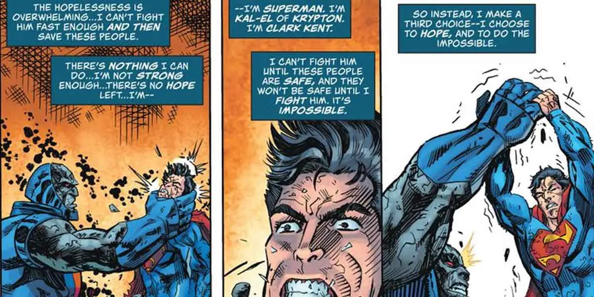 superman recibe el mayor ataque de darksaid de su historia