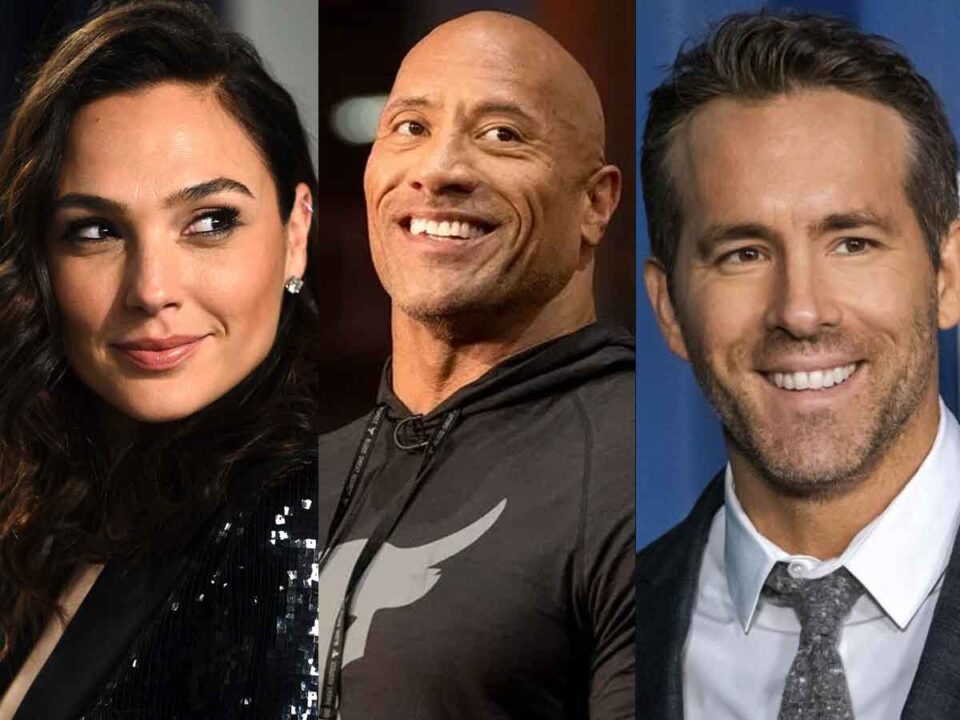 gal gadot comparte una imagen junto a ryan reynolds y dwayne johnson