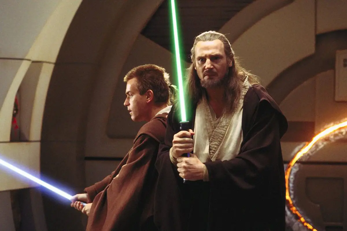 qui-gon jinn y obi-wan kenobi en star wars