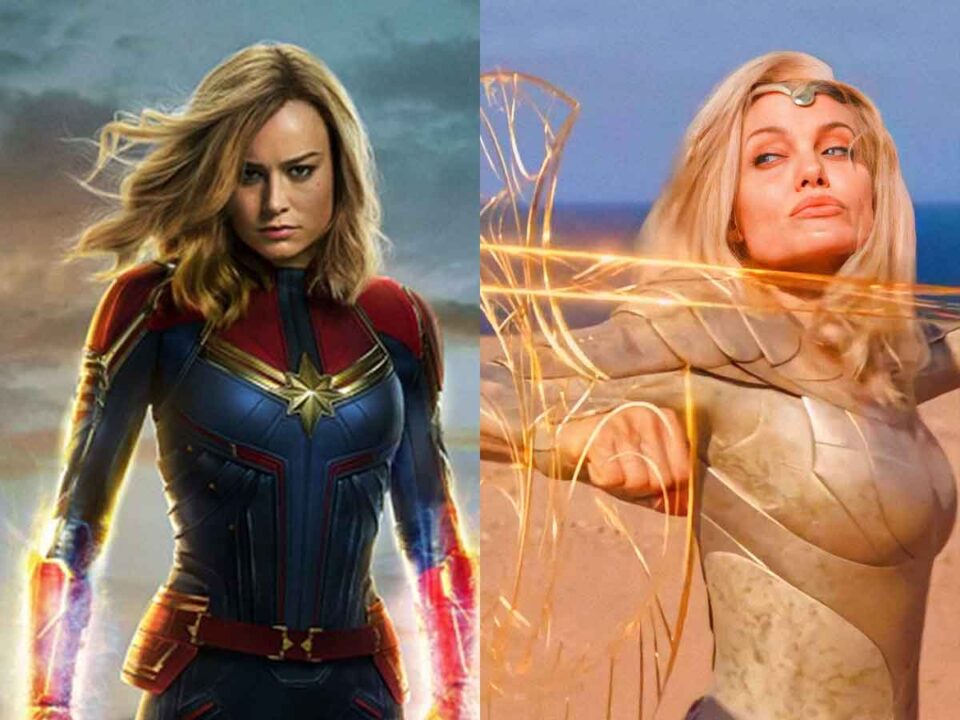 capitana marvel de brie larson vs thena de angelina jolie