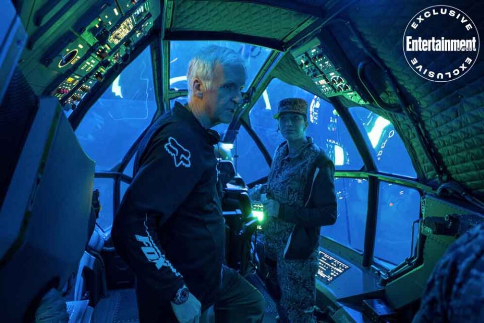 director james cameron y edie falco en el set de 20th century studios' avatar 2