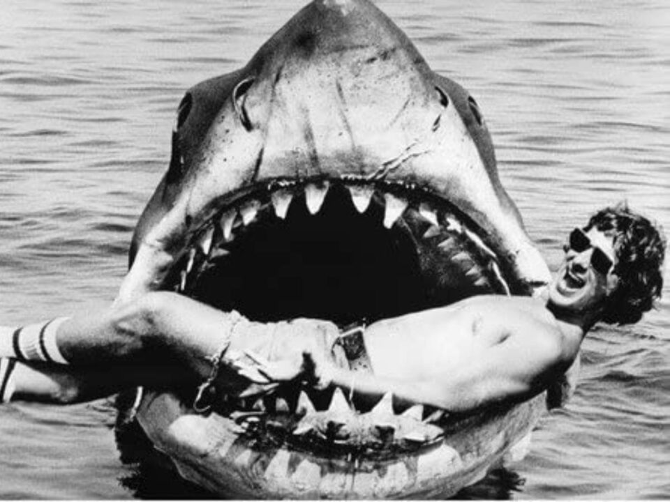 Steven Spielberg en el rodaje de Tiburón