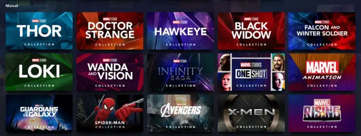 las películas y series de marvel studios en disney+