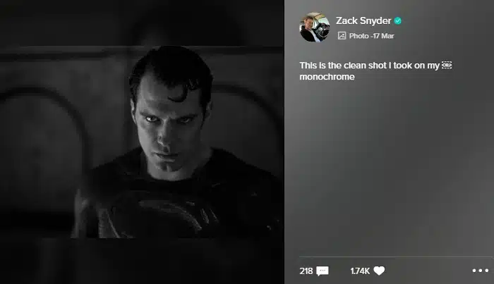 superman de henry cavill según zack snyder