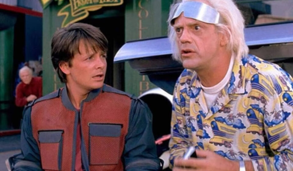 Michael J. Fox y Christopher Lloyd en Volver al Futuro