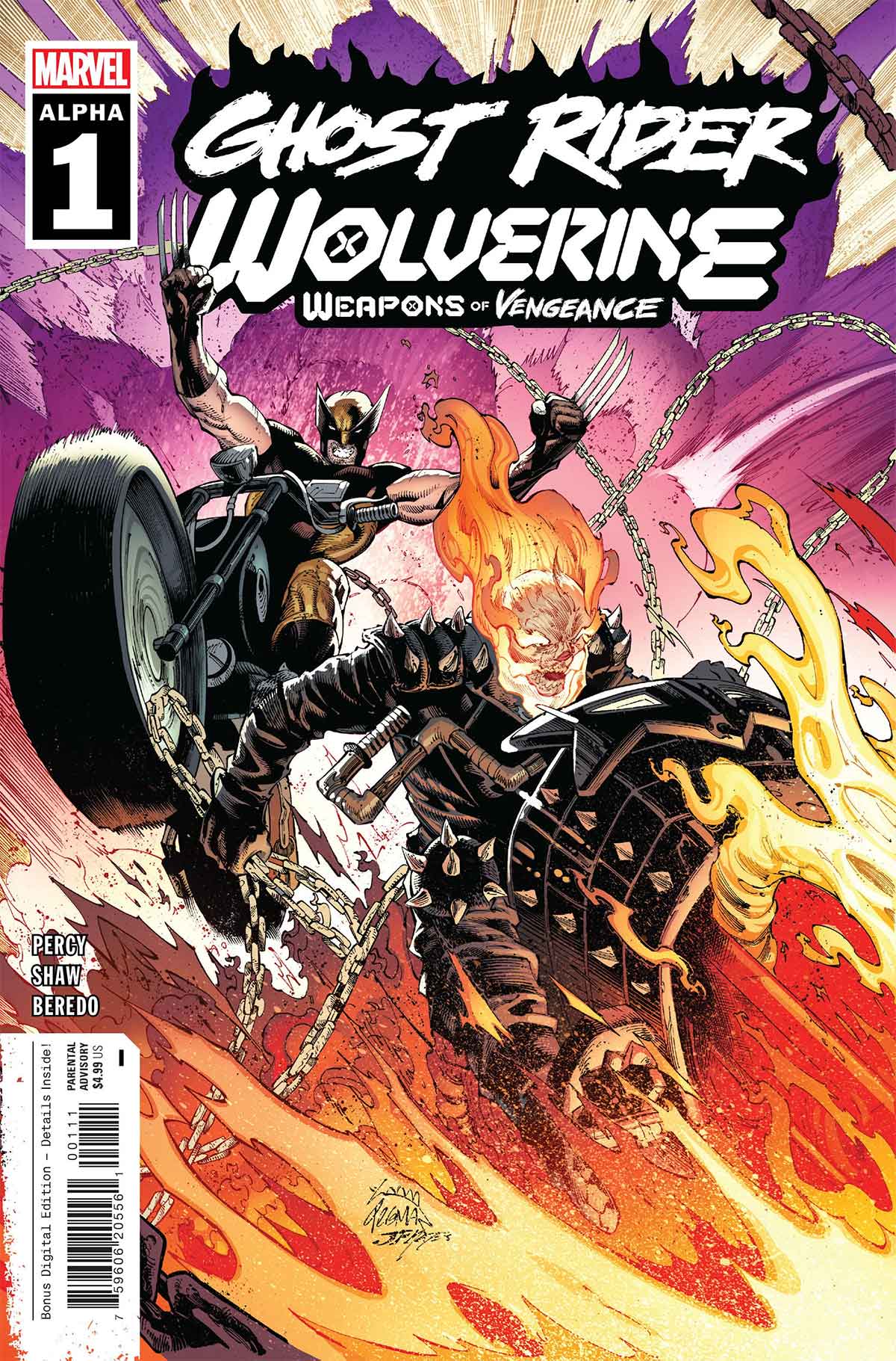 wolverine y ghost rider en marvel