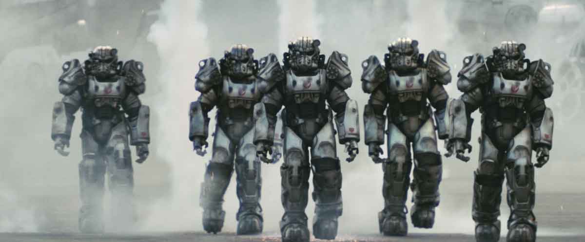 Soldados con armaduras futuristas en la adaptación de Fallout