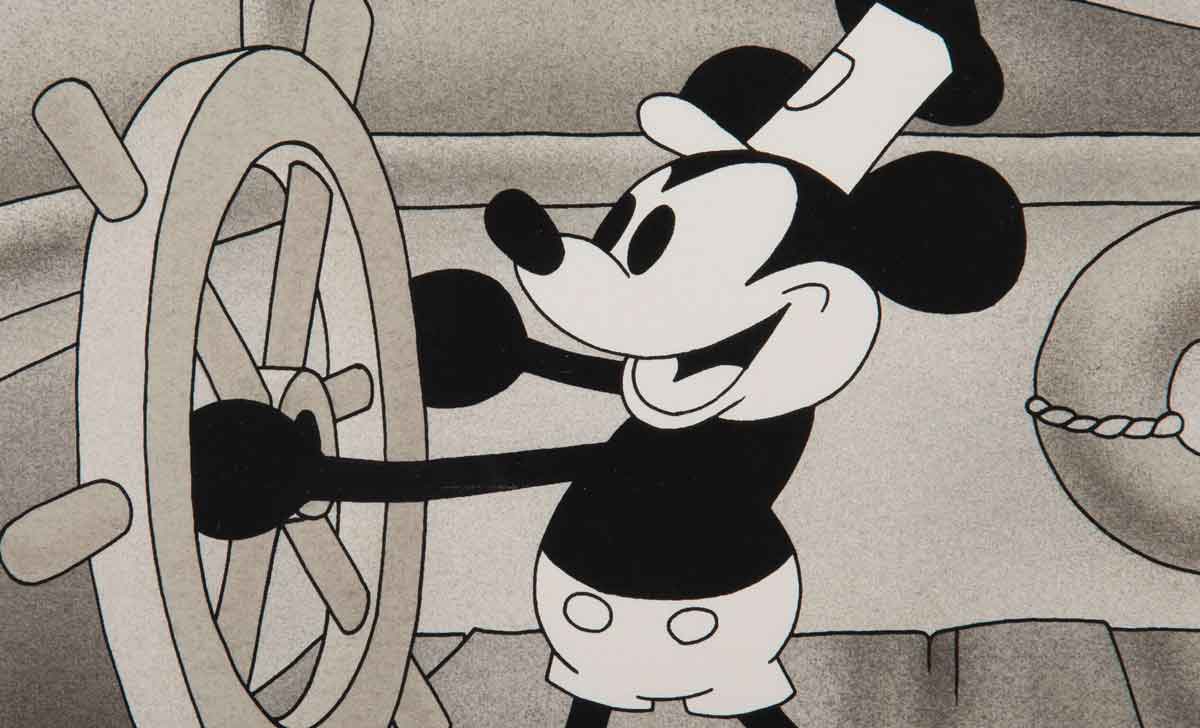 mickey mouse en steamboat willie