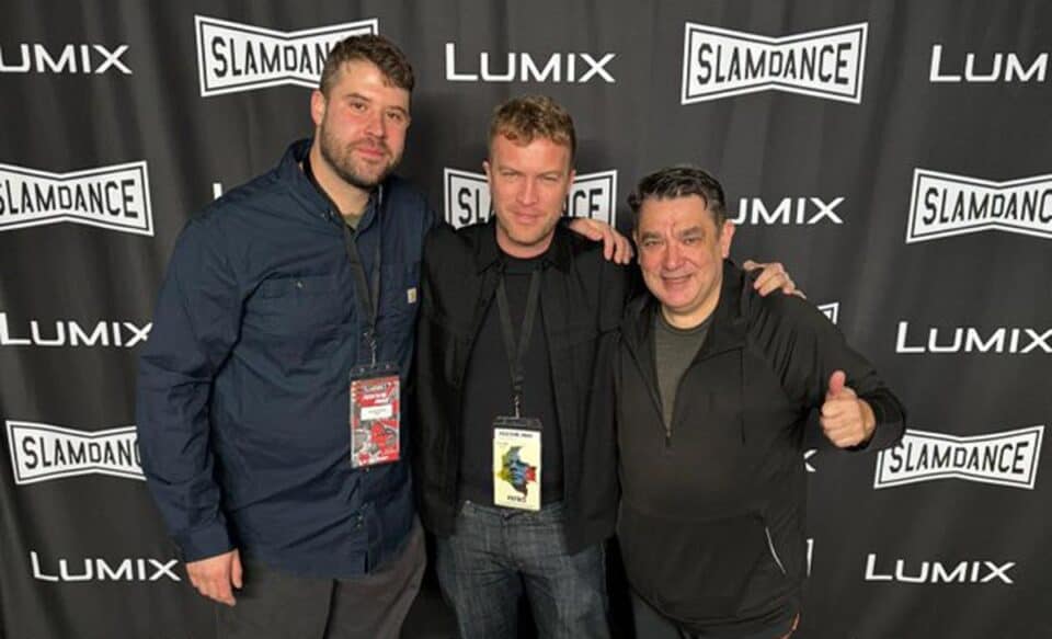 sean mattinson junto a fernando monzón en slamdance presentando petro