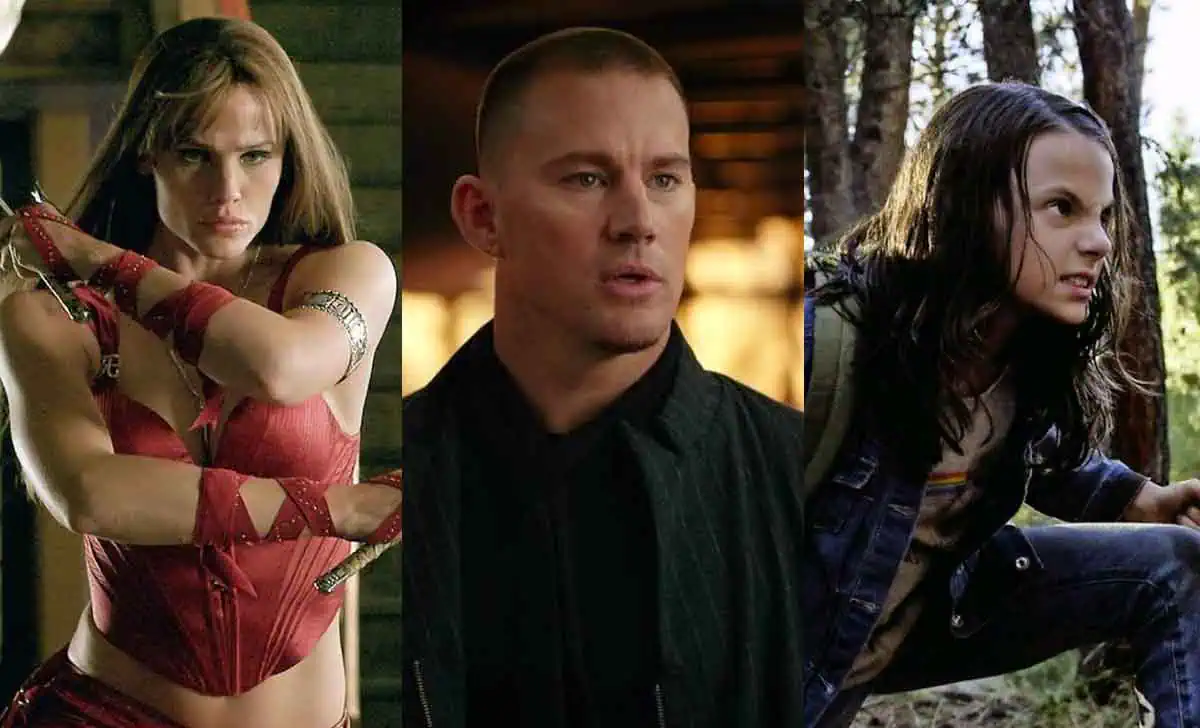 elektra (jennifer garner), gambito (channing tatum) y x-23 (dafne keen)