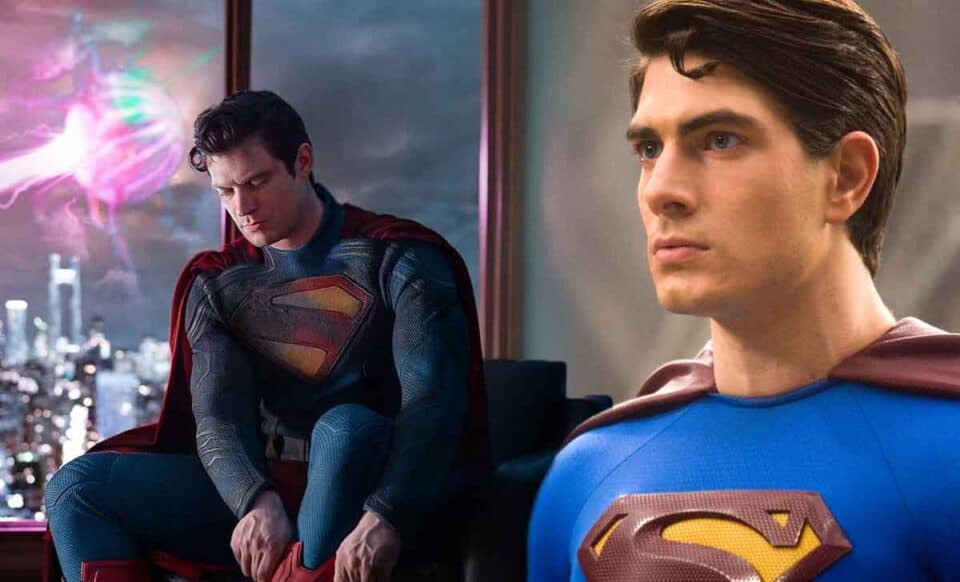 David Corenswet y Brandon Routh en película Superman