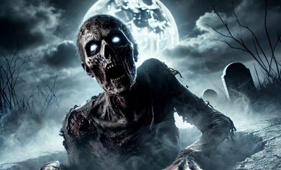 película de zombies titulada twilight of the dead (crepúsculo de los muertos)