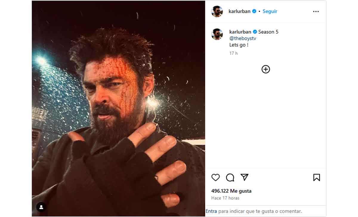 karl urban comparte su sangriento regreso a the boys 5