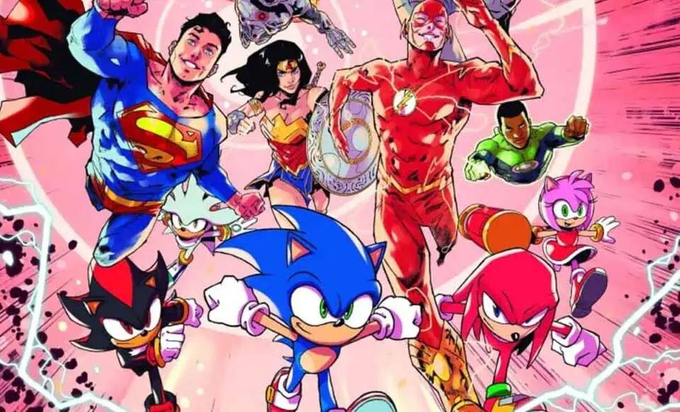 sonic junto a la liga de la justicia en dc comics