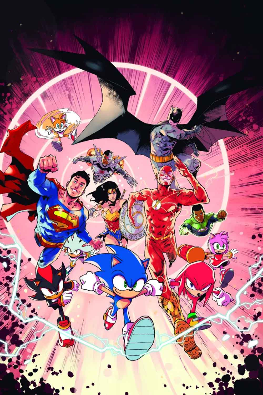 sonic junto a la liga de la justicia en dc comics