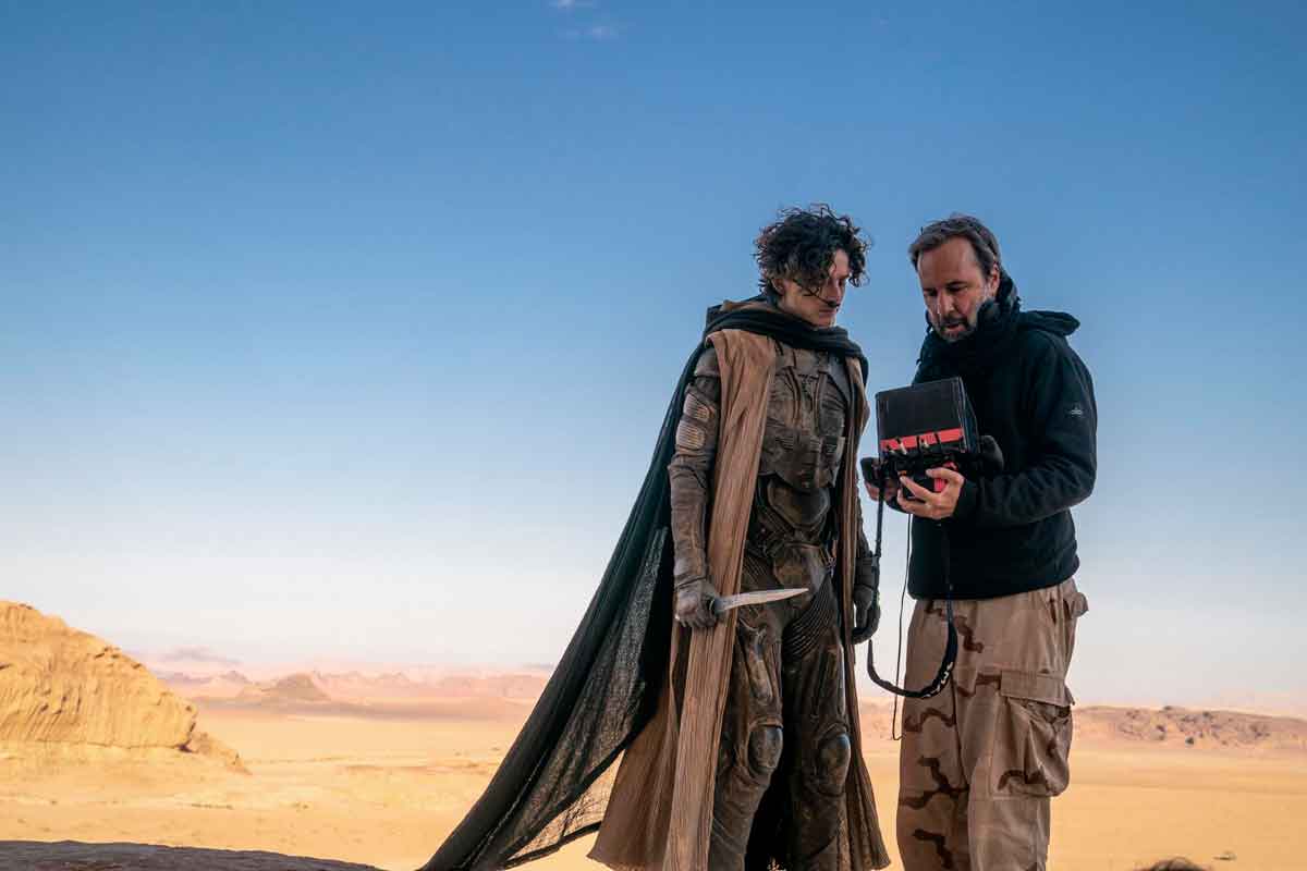 timothée chalamet y denis villeneuve en el rodaje de dune