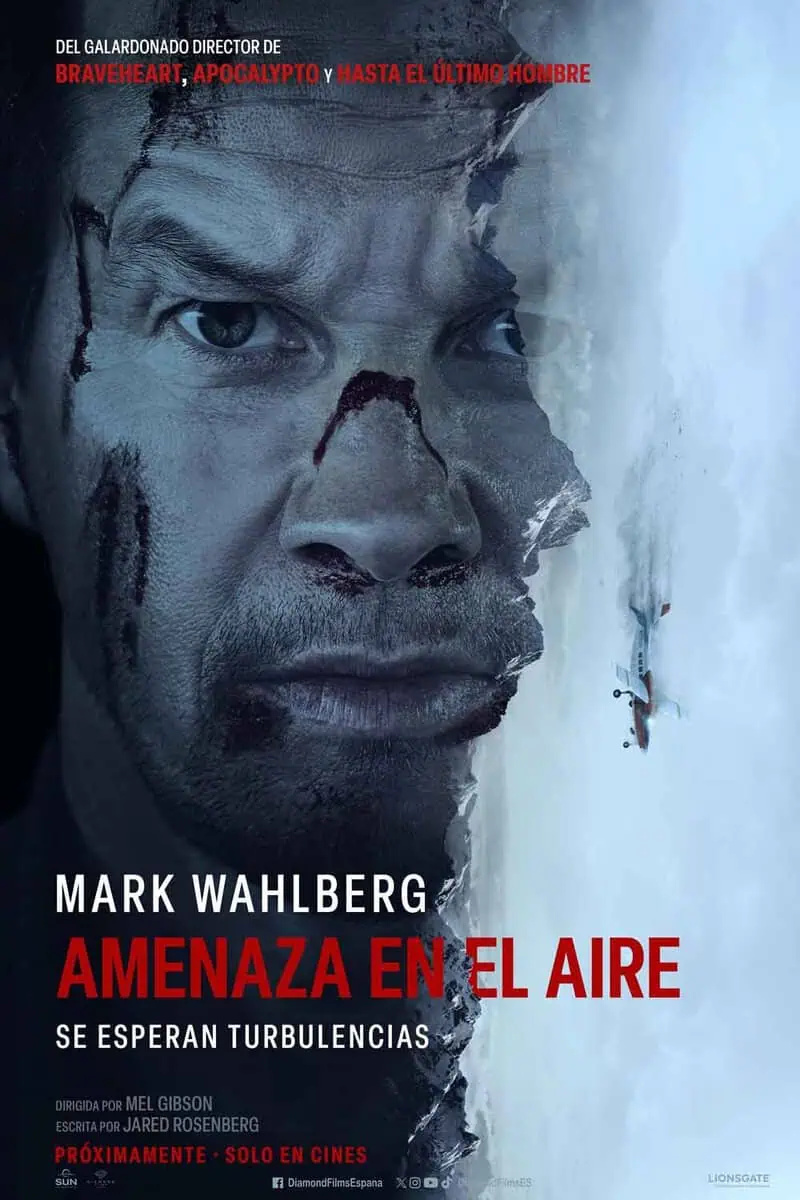 poster de amenaza en el aire (flight-risk) de mel gibson