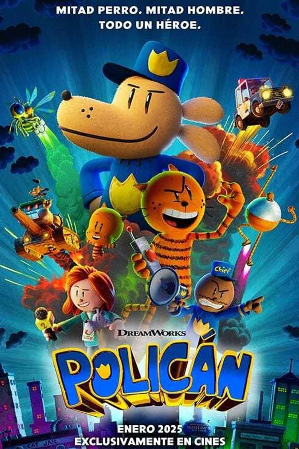 Dog Man póster - película de animación